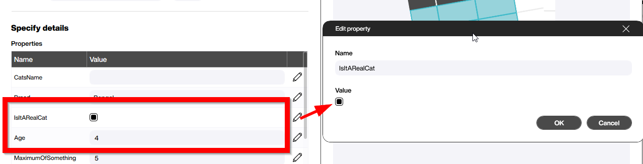 Peakboard boolean and number parameter settings