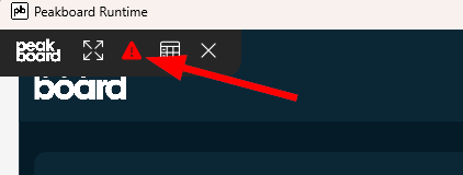 Peakboard log messages panel