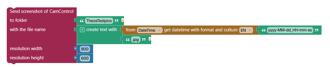 Peakboard camera upload image to Hub Building Block
