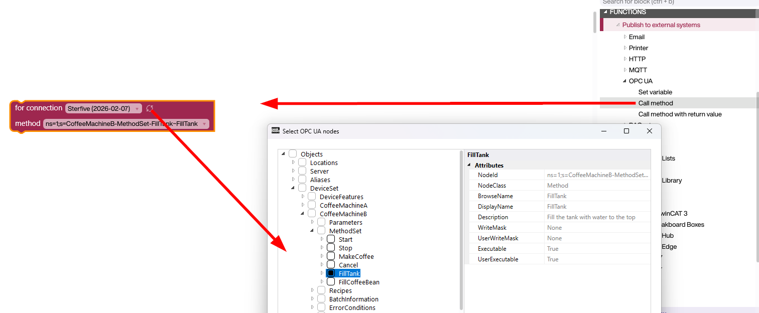 Peakboard Fill Tank OPC UA Function Example