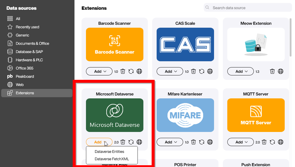 Peakboard Dataflow Dataverse Example