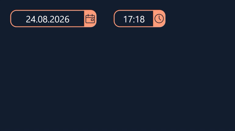 Revised Peakboard Datepicker and Timepicker with the adjusted popup