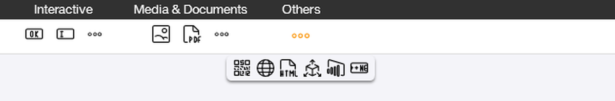 Peakboard Designer toolbar showing the Step control in the Others category